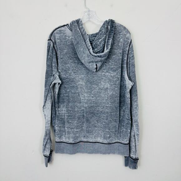 Aeropostale Gray Distressed Full Zip Sweater Women’s Size M - Picture 7 of 8